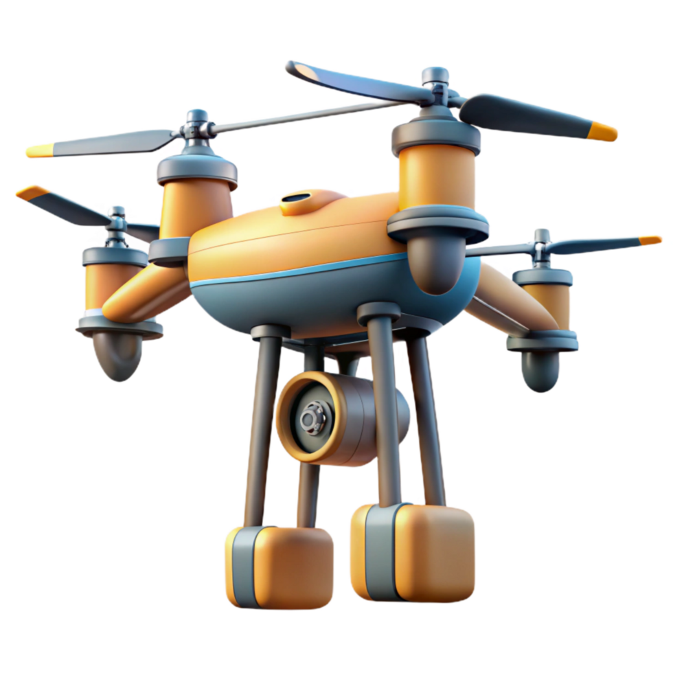 beautiful minimalist Industrial Drone Inspecting Power Lines Transparent Background png
