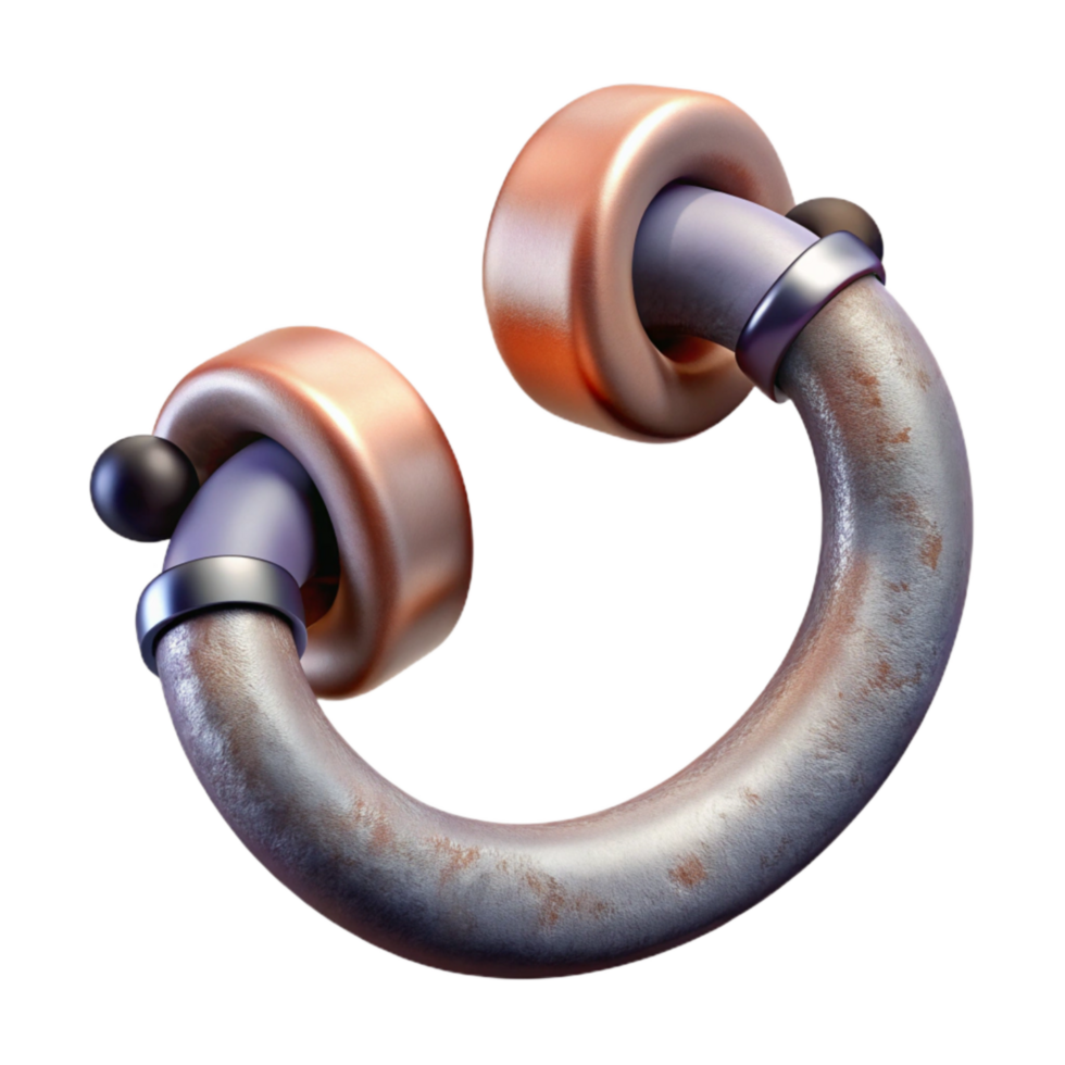 impressive creative Industrial Piercing Ear Weights Isolated Side View detailed png