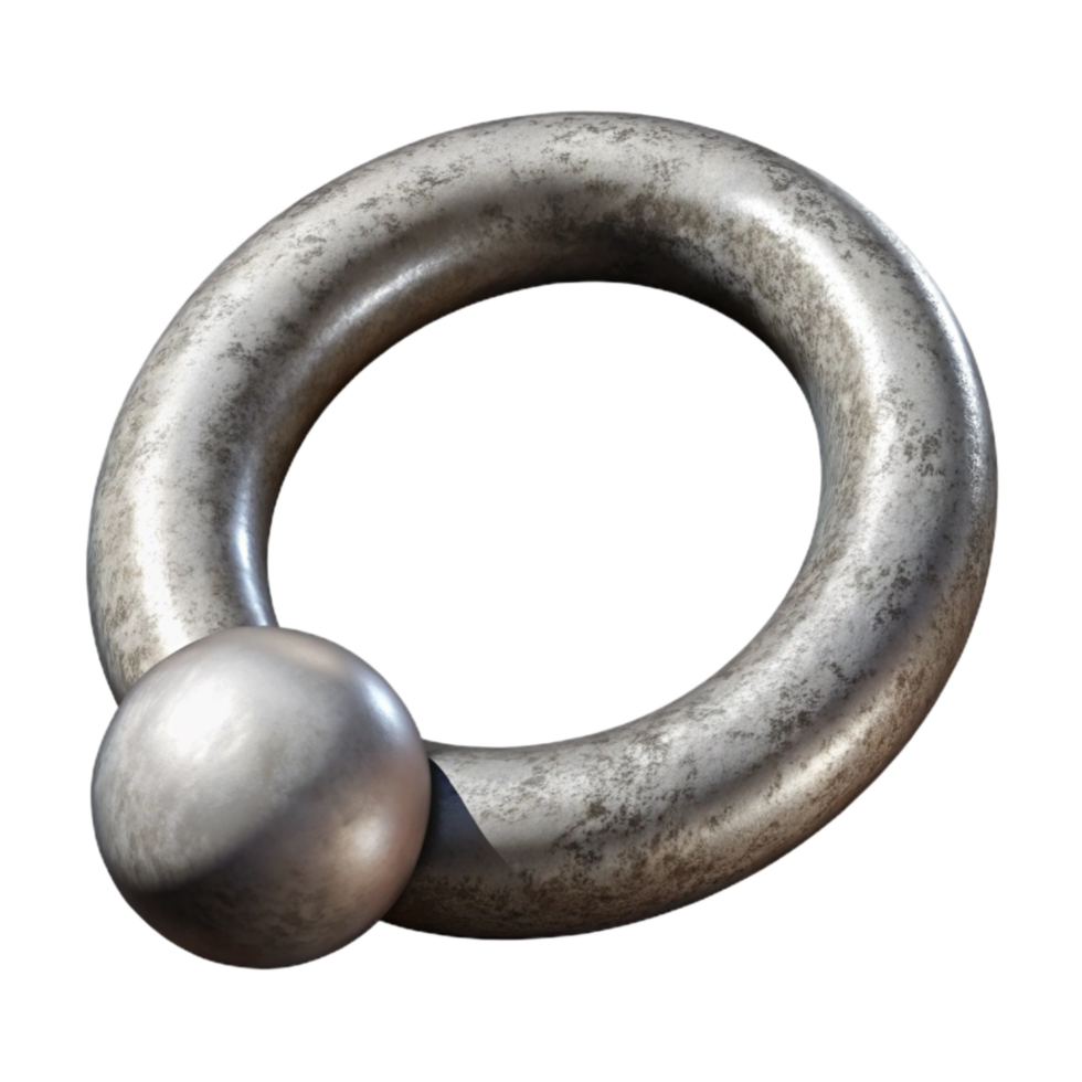 vibrant abstract Industrial Piercing Nose Ring Isolated Front View high quality png