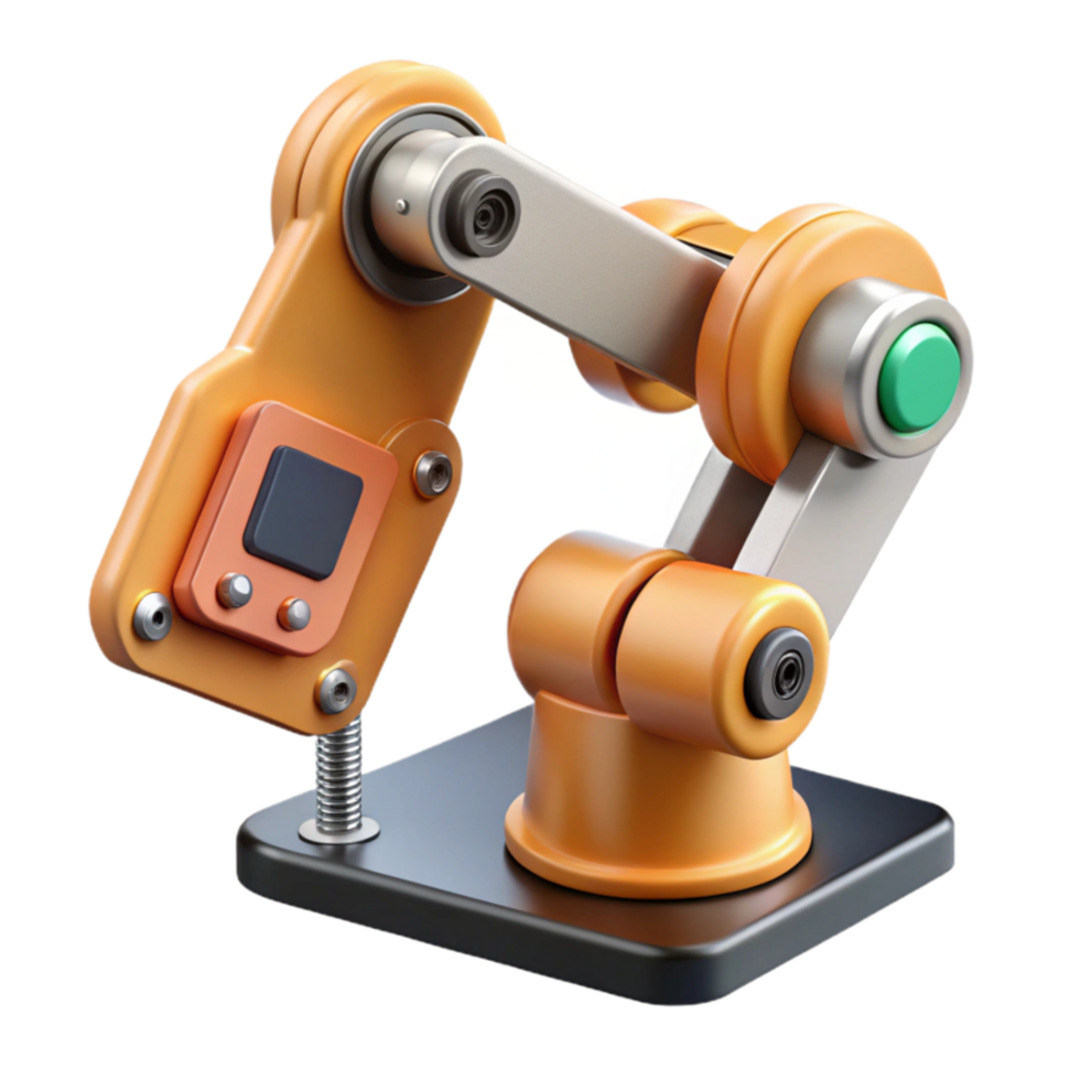 magnificent creative Industrial Robot Arm Holding Circuit Board Cutout with Careful Handling authentic png