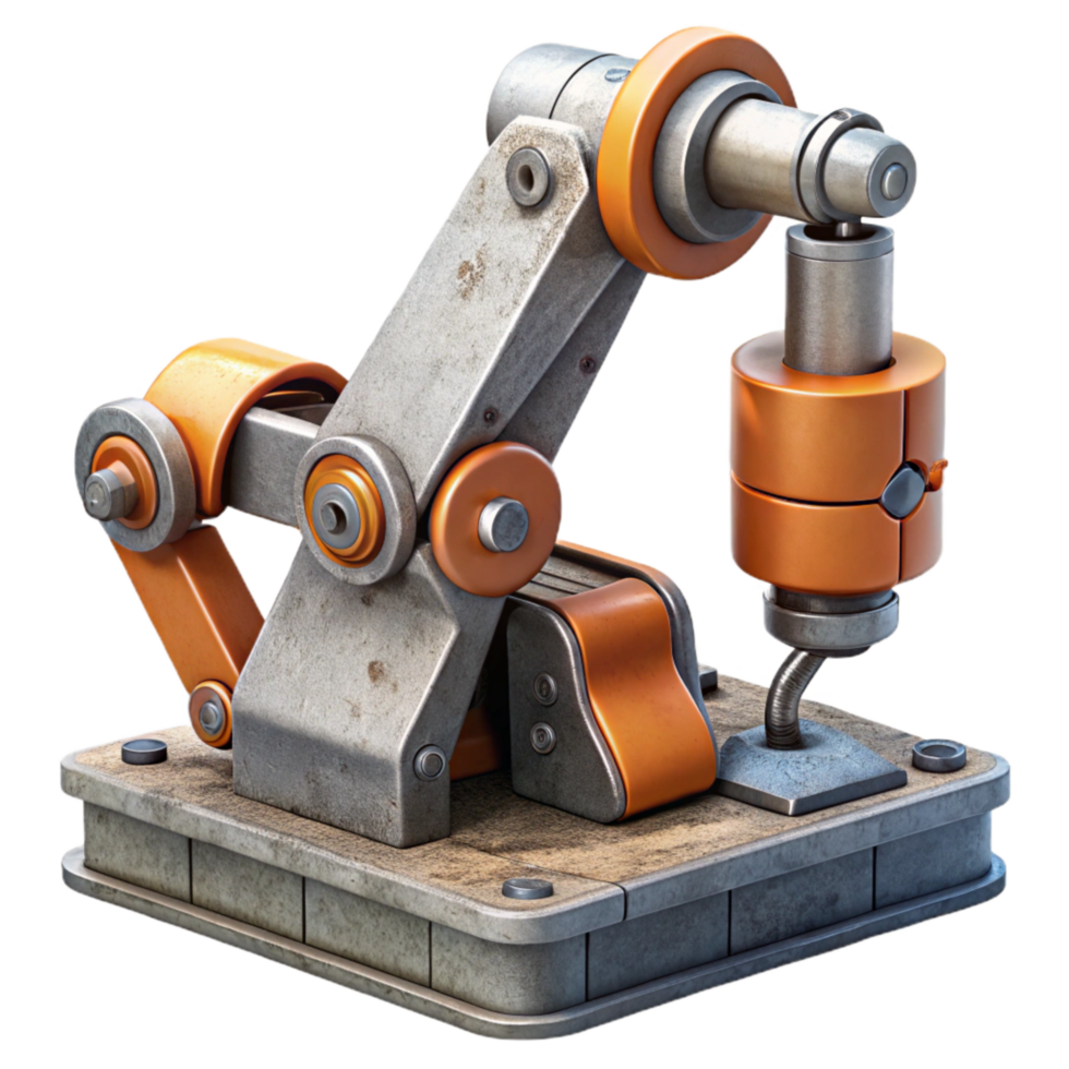 beautiful abstract Industrial Robot Performing Task Cutout Element exclusive png