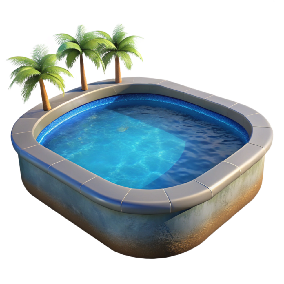 dramatic artistic Infinity Pool with Ocean View Isolated Element detailed png