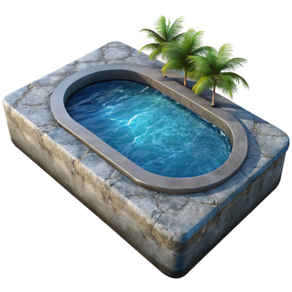 magnificent traditional Infinity Pool with Ocean View Isolated Element high quality png