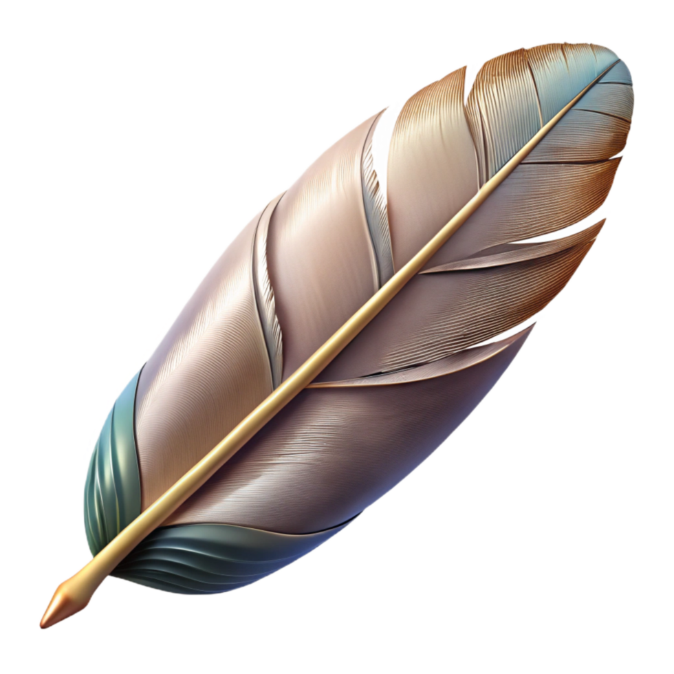 magnificent minimalist Injured Bird Feather Close Up Transparent Background high quality png