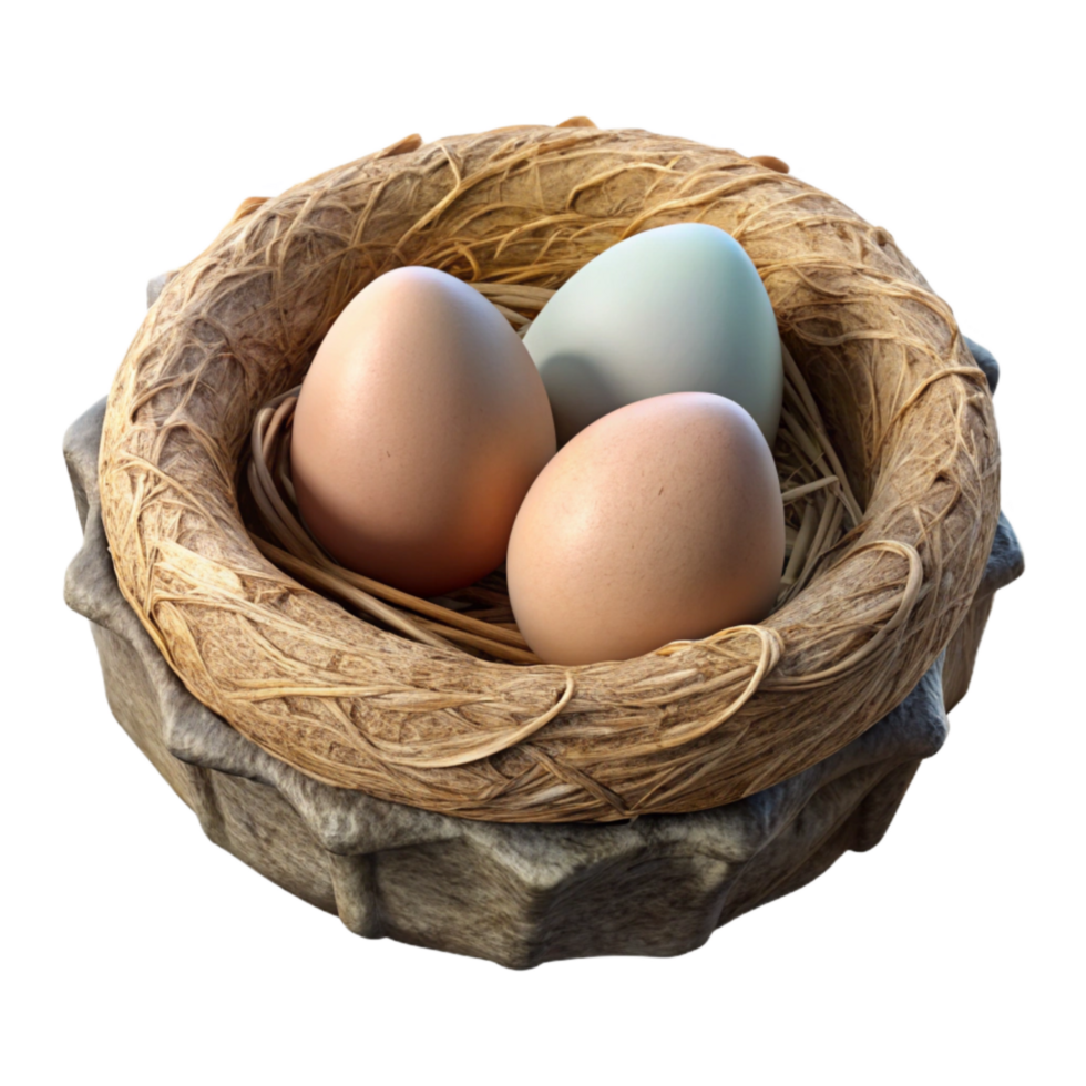 magnificent abstract Injured Bird Nest with Eggs Transparent Background exclusive png