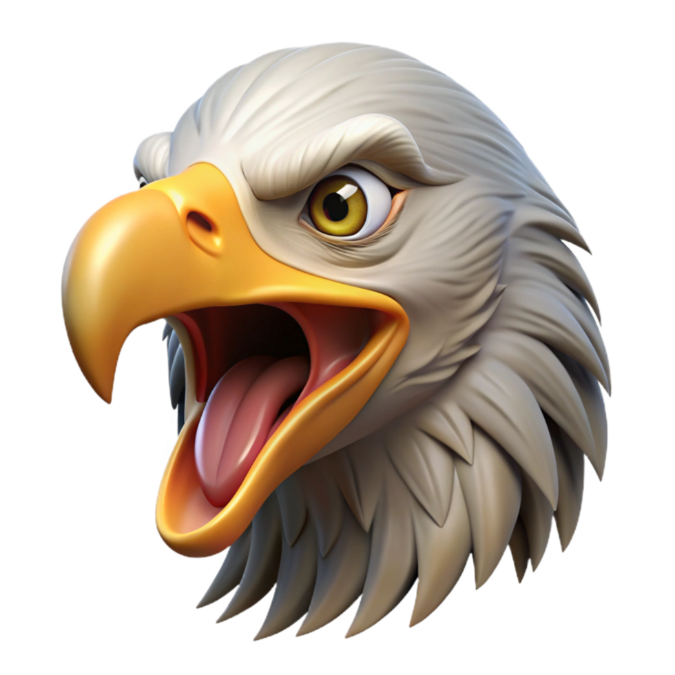 stunning minimalist Injured Eagle Beak Open Transparent authentic png