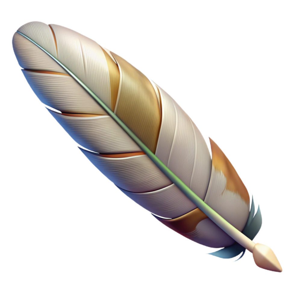 dramatic vintage Injured Eagle Feather Single Transparent professional png