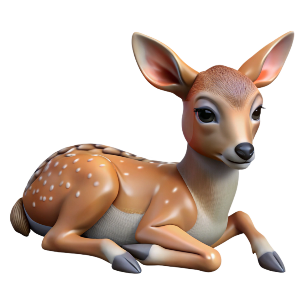 beautiful artistic Injured Fawn Lying Down Transparent Element exclusive png