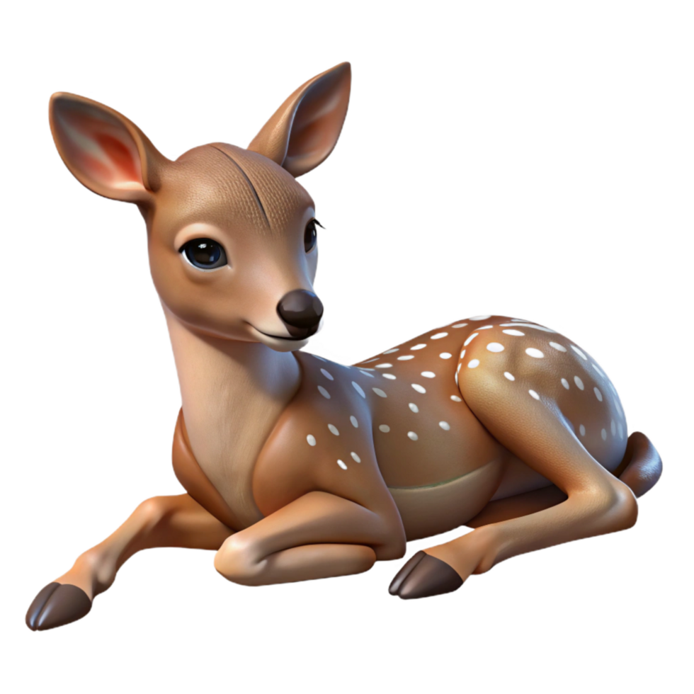dramatic contemporary Injured Fawn Lying Down Transparent Element professional png