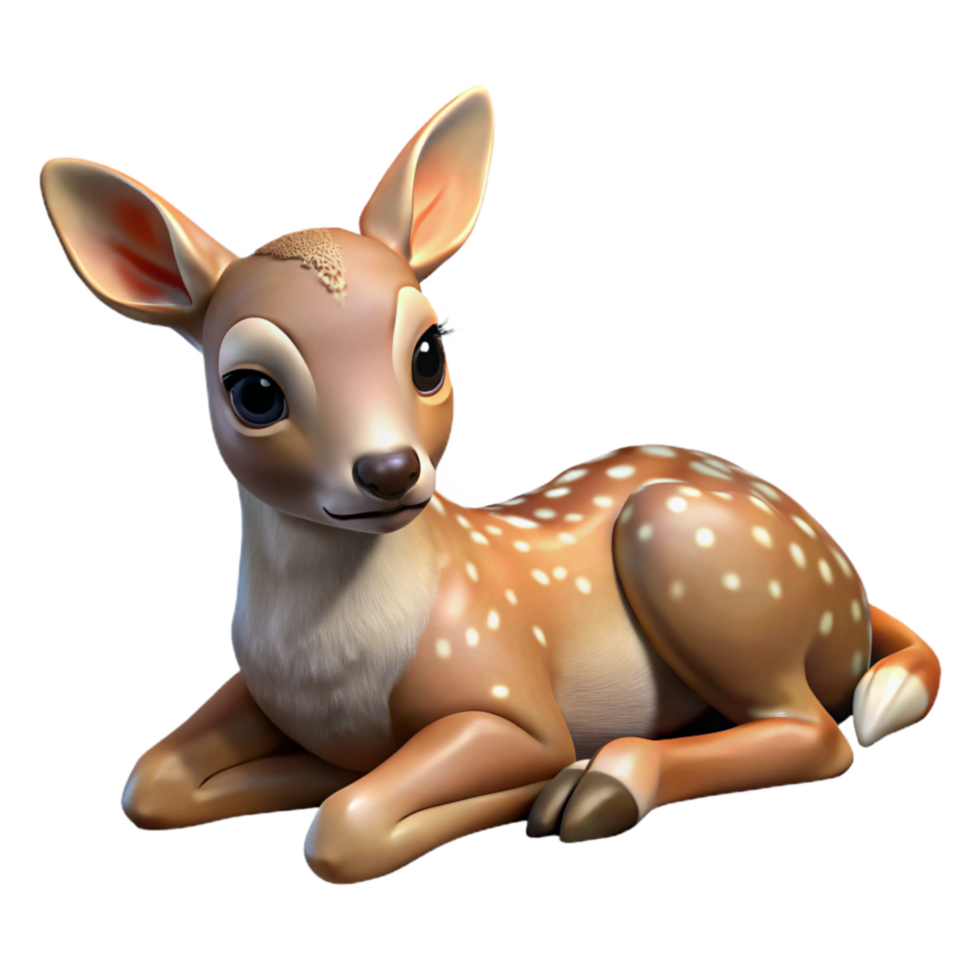 magnificent vintage Injured Fawn Lying Down Transparent Element png