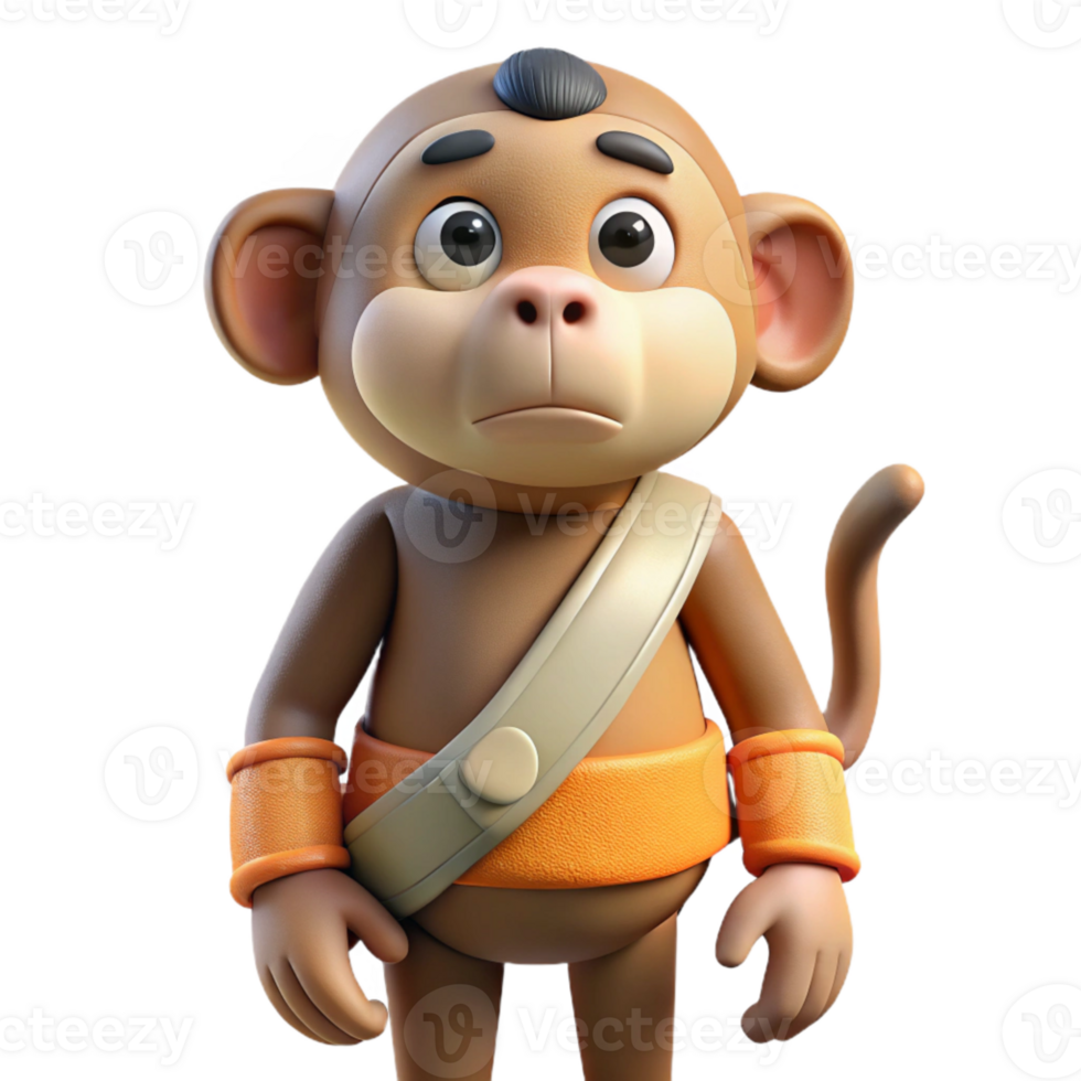 beautiful minimalist Injured Monkey Arm in Sling detailed png