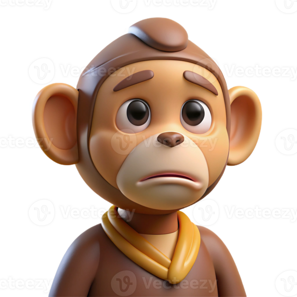 wonderful abstract Injured Monkey Face Sad Expression Transparent high resolution png