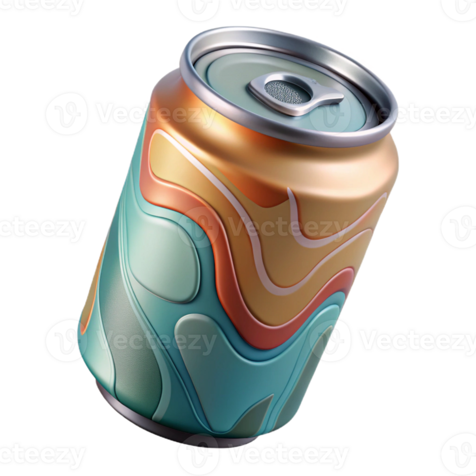 wonderful abstract Innovative Beverage Can Design with Gradient Colors Isolated professional png