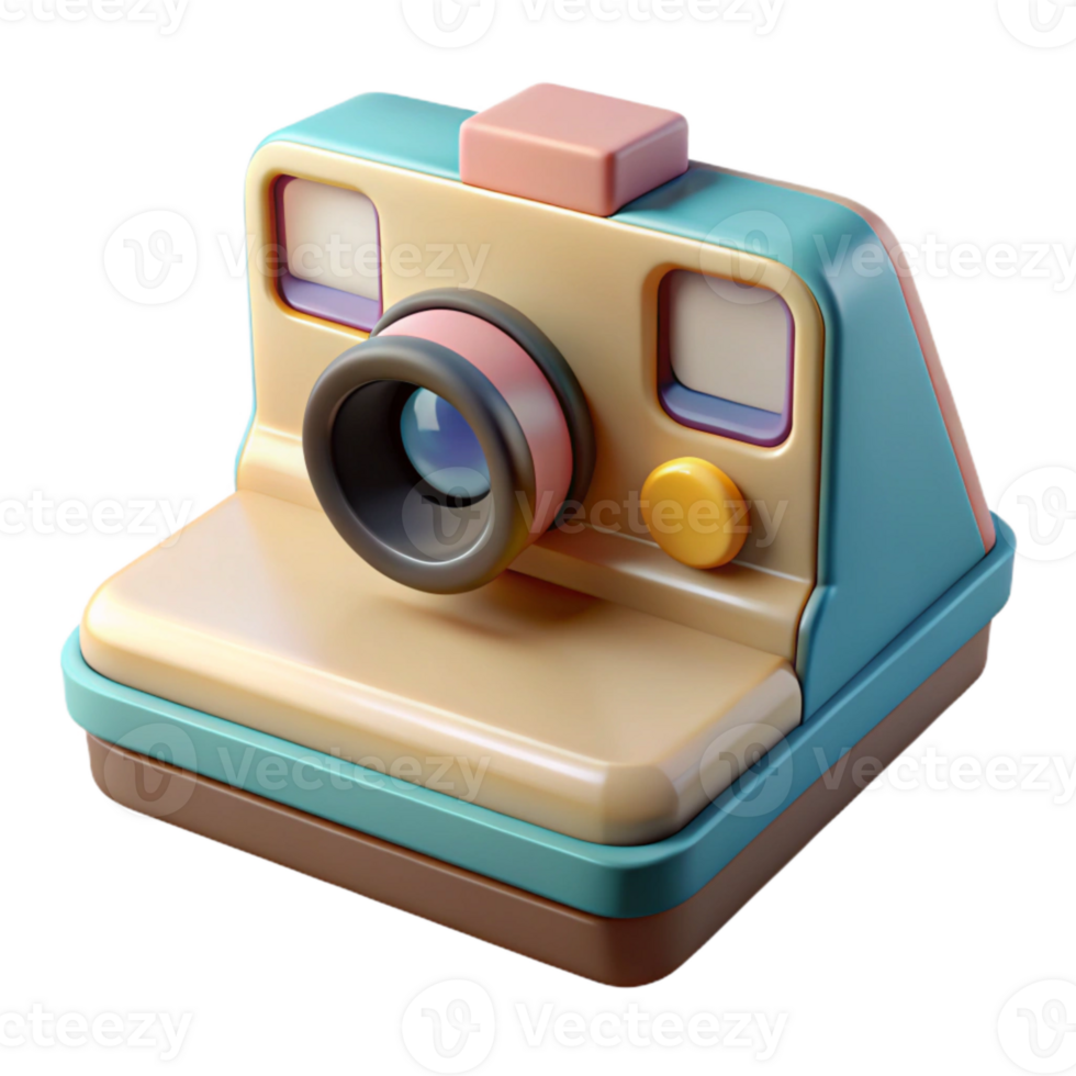 magnificent modern Instant Camera with Developing Film Cutout detailed png