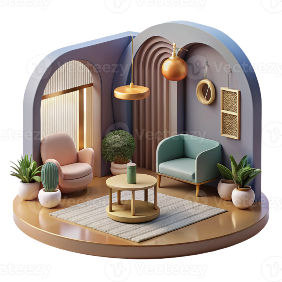 elegant rustic Interior Design Modern Style Cutout detailed png