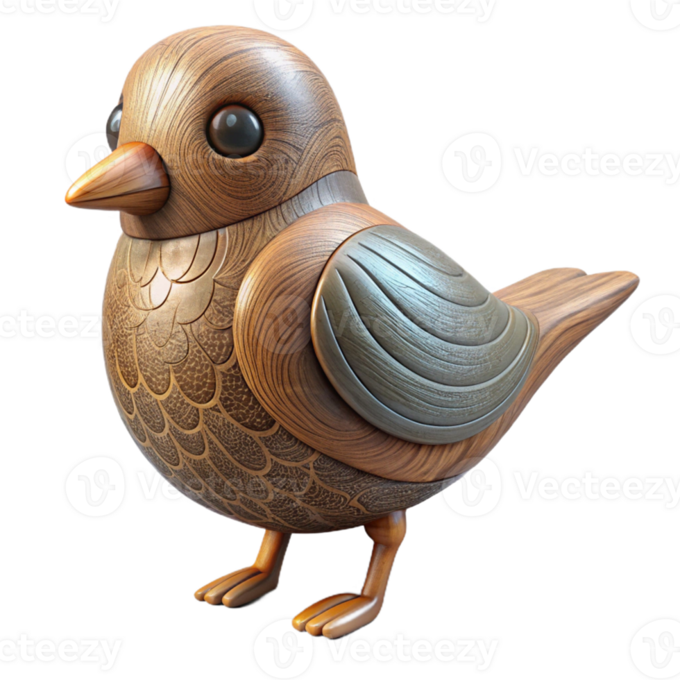 wonderful vintage Intricately Carved Wooden Bird Transparent Background exclusive png