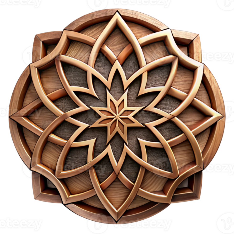 beautiful rustic Intricate Wood Inlay Design Cutout high resolution png
