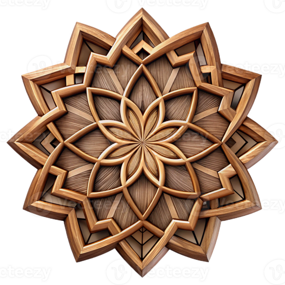 impressive artistic Intricate Wood Marquetry Design Cutout professional png