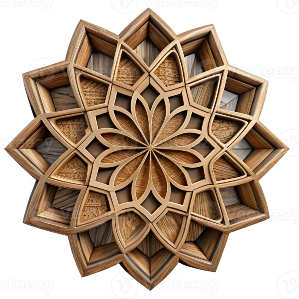 dramatic artistic Intricate Wood Marquetry Pattern Cutout exclusive png