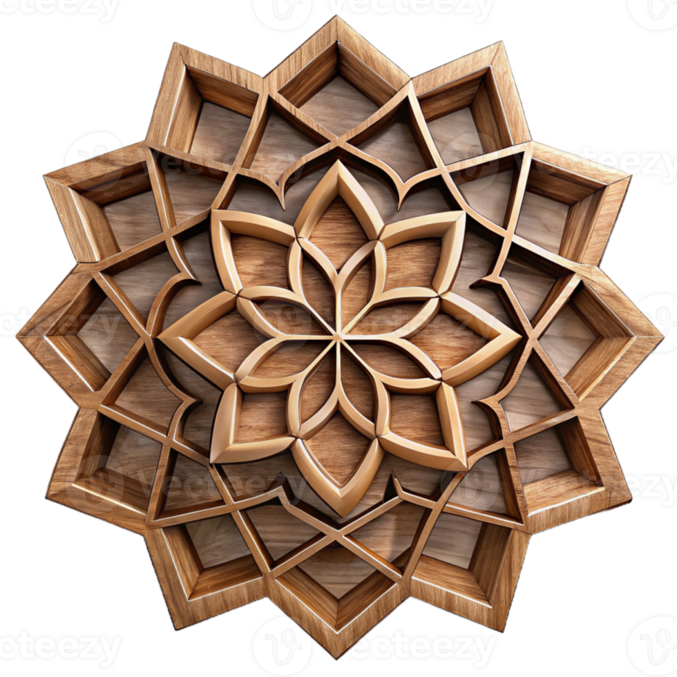 beautiful artistic Intricate Wood Marquetry Pattern Cutout exclusive png