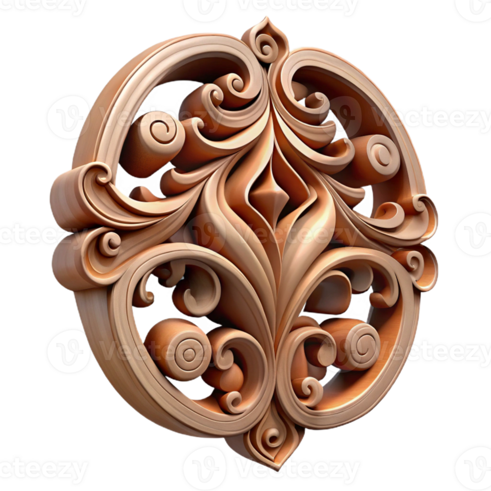 impressive abstract Intricate Wood Scrollwork Design Cutout png
