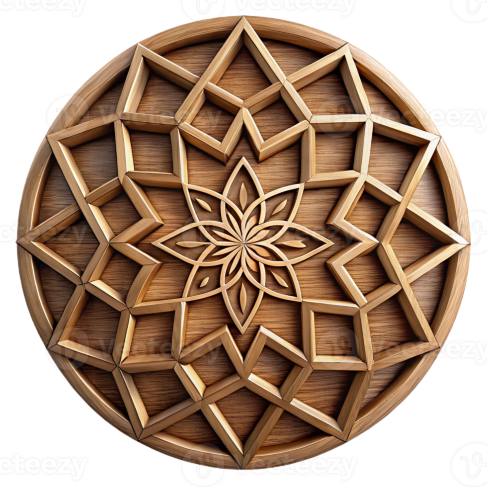 vibrant creative Intricate Wood Marquetry Pattern Cutout authentic png