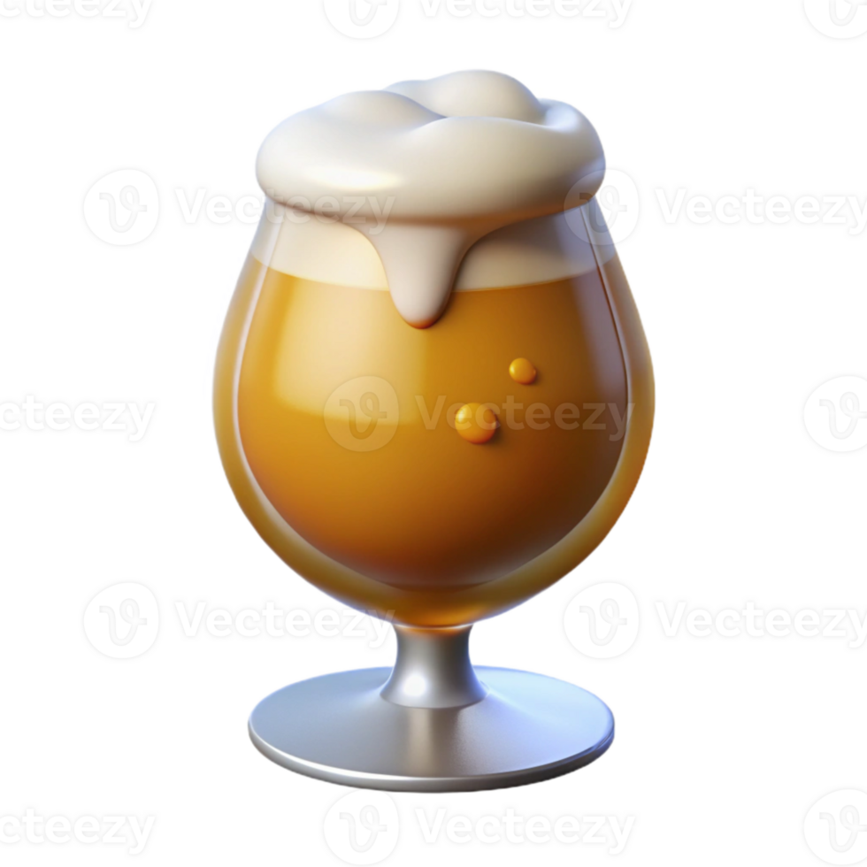 elegant artistic Ipa Beer in Tulip Glass Isolated high quality png