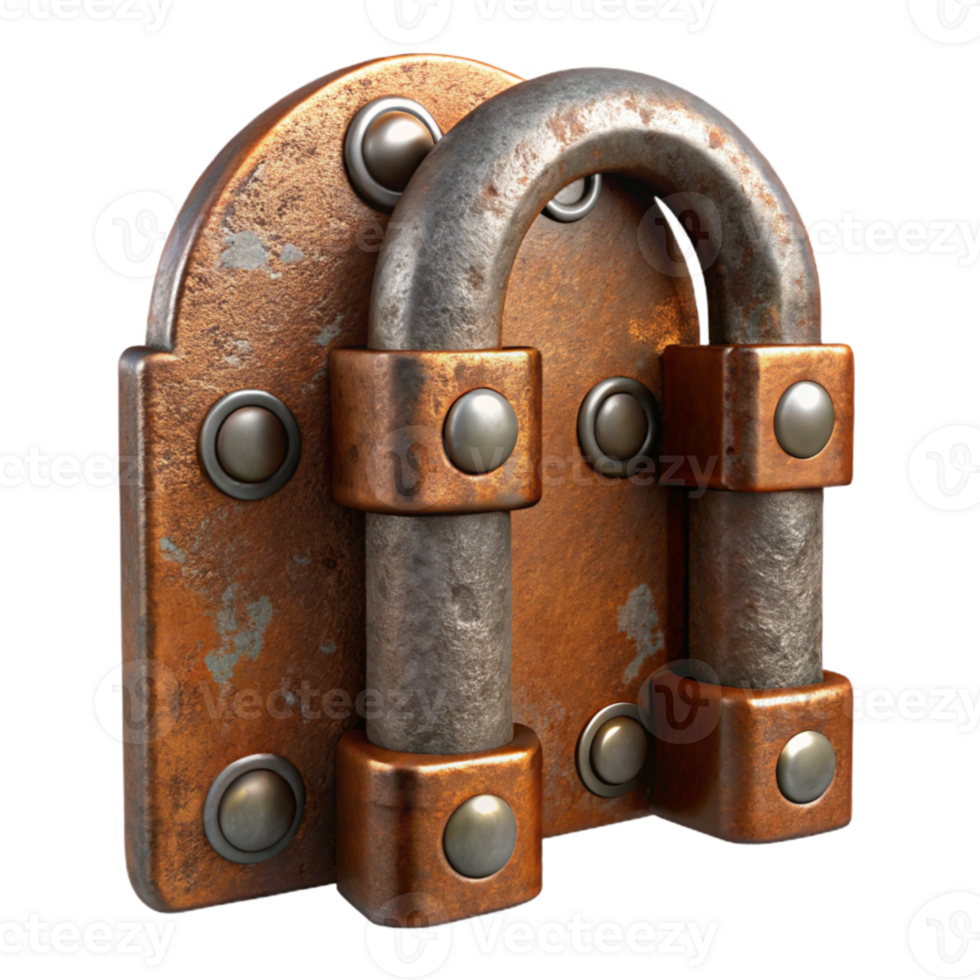 dramatic contemporary Iron Gate Hinge with Rust Effect detailed png