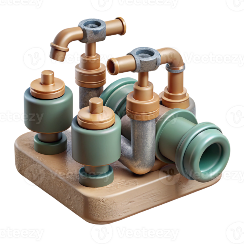 vibrant classic Irrigation System Pipes and Valves Cutout Element png