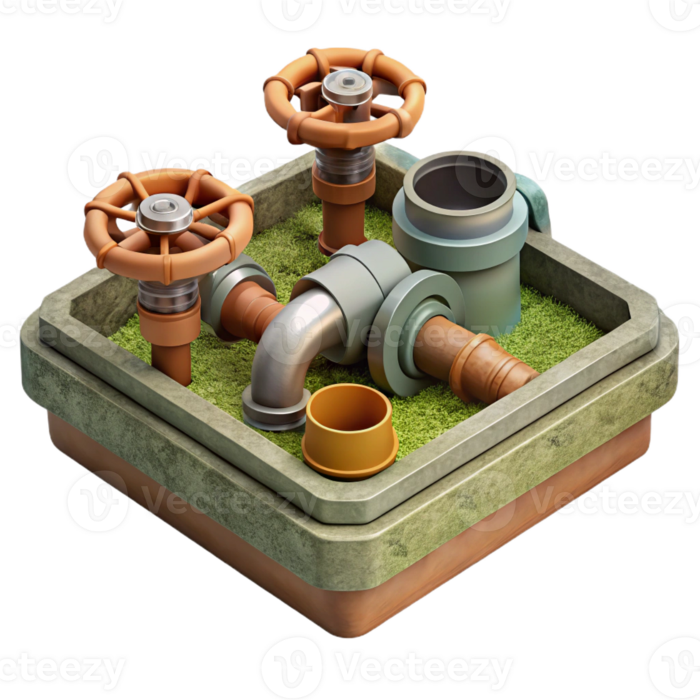 extraordinary abstract Irrigation System Pipes and Valves Cutout Element professional png