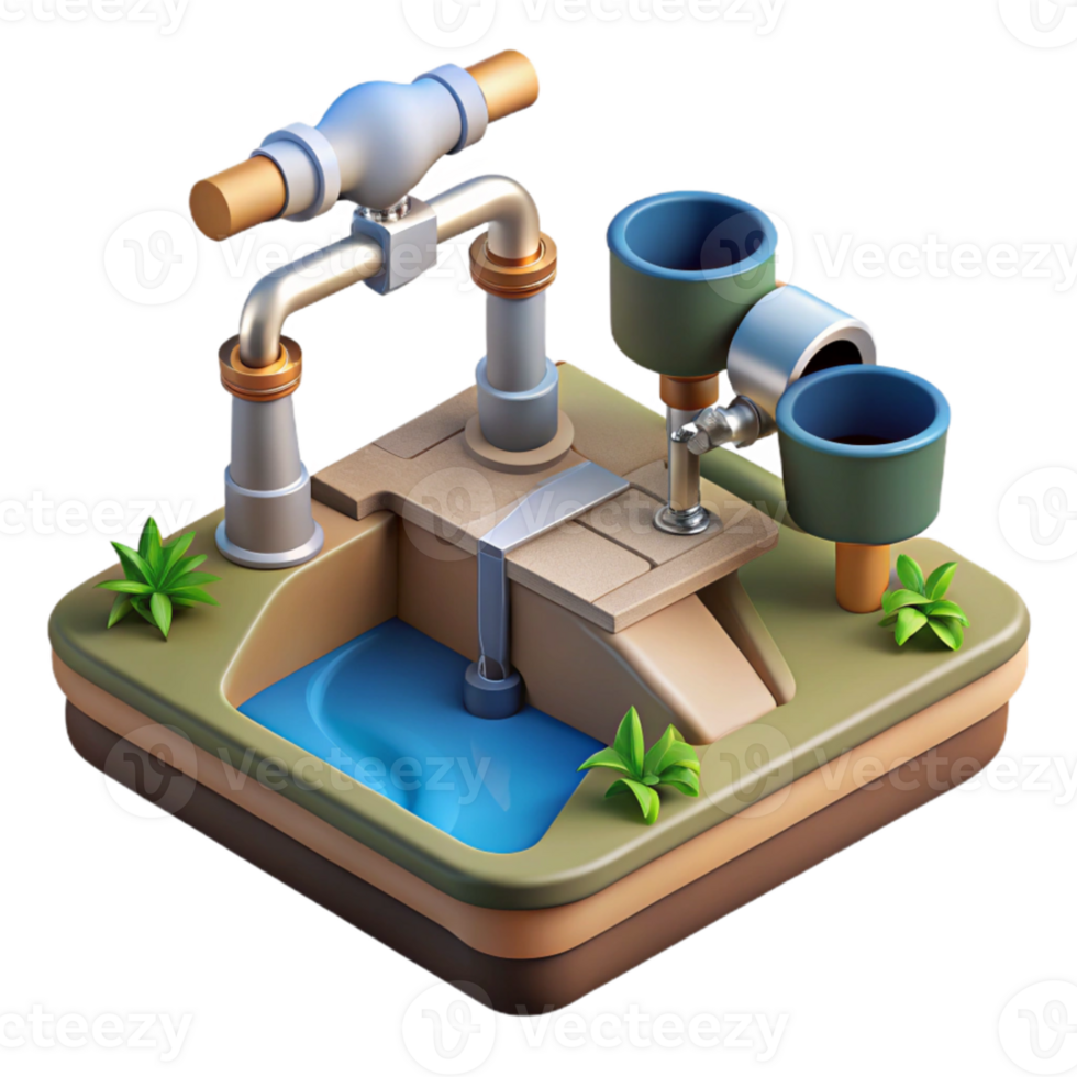 elegant modern Irrigation System Cutout with Sprinkler Heads Transparent Background authentic png