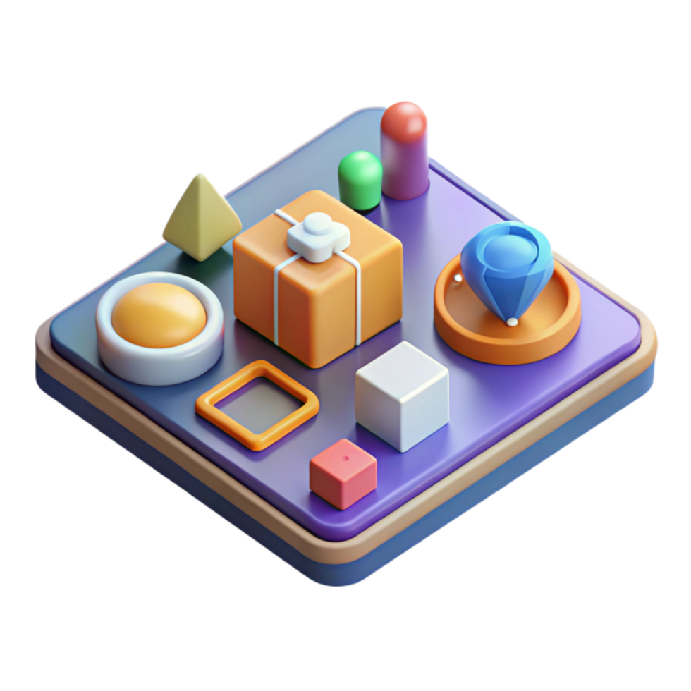 beautiful minimalist Isometric Ar Application Interface Isolated high quality png