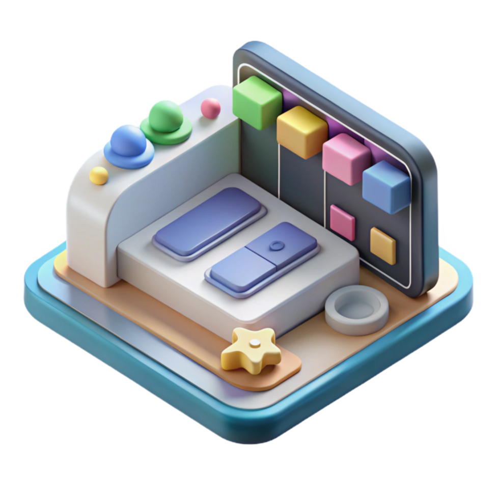 serene creative Isometric Ar Application Interface Isolated original png