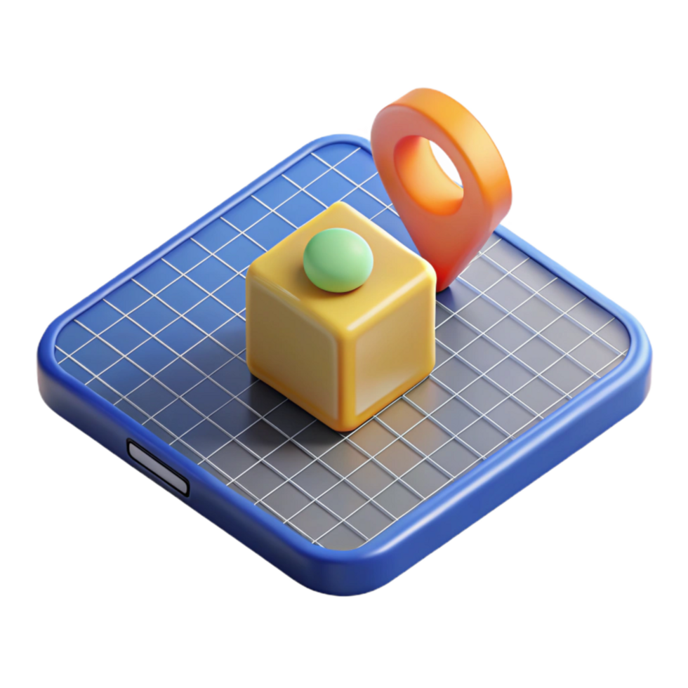 dramatic rustic Isometric Ar App Interface with Grid Background Cutout genuine png