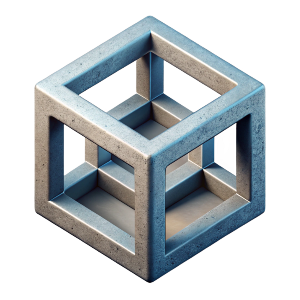 extraordinary vintage Isometric Ar Cube with Shadow Detail Transparent original png
