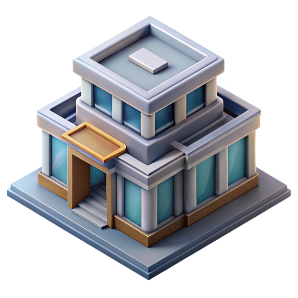 stunning rustic Isometric Building with Modern Design Isolated Element genuine png