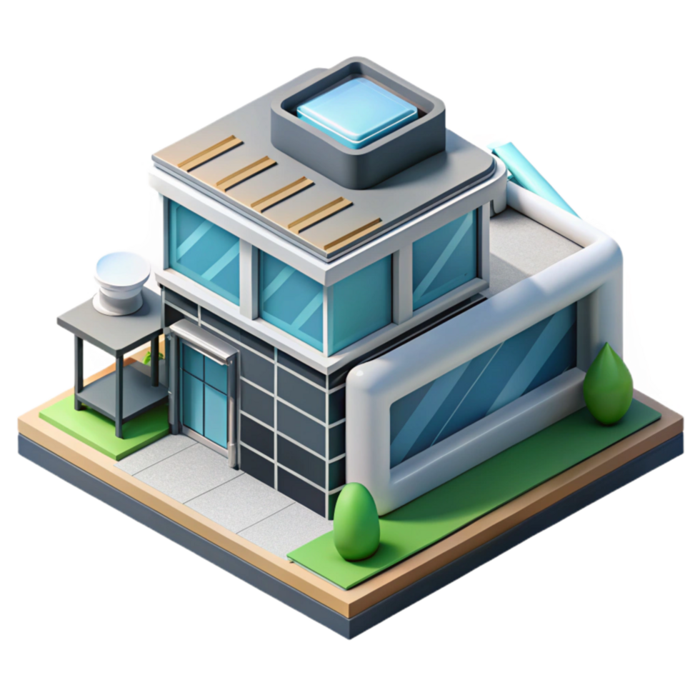 beautiful traditional Isometric Vr Architectural Design Studio Isolated high resolution png