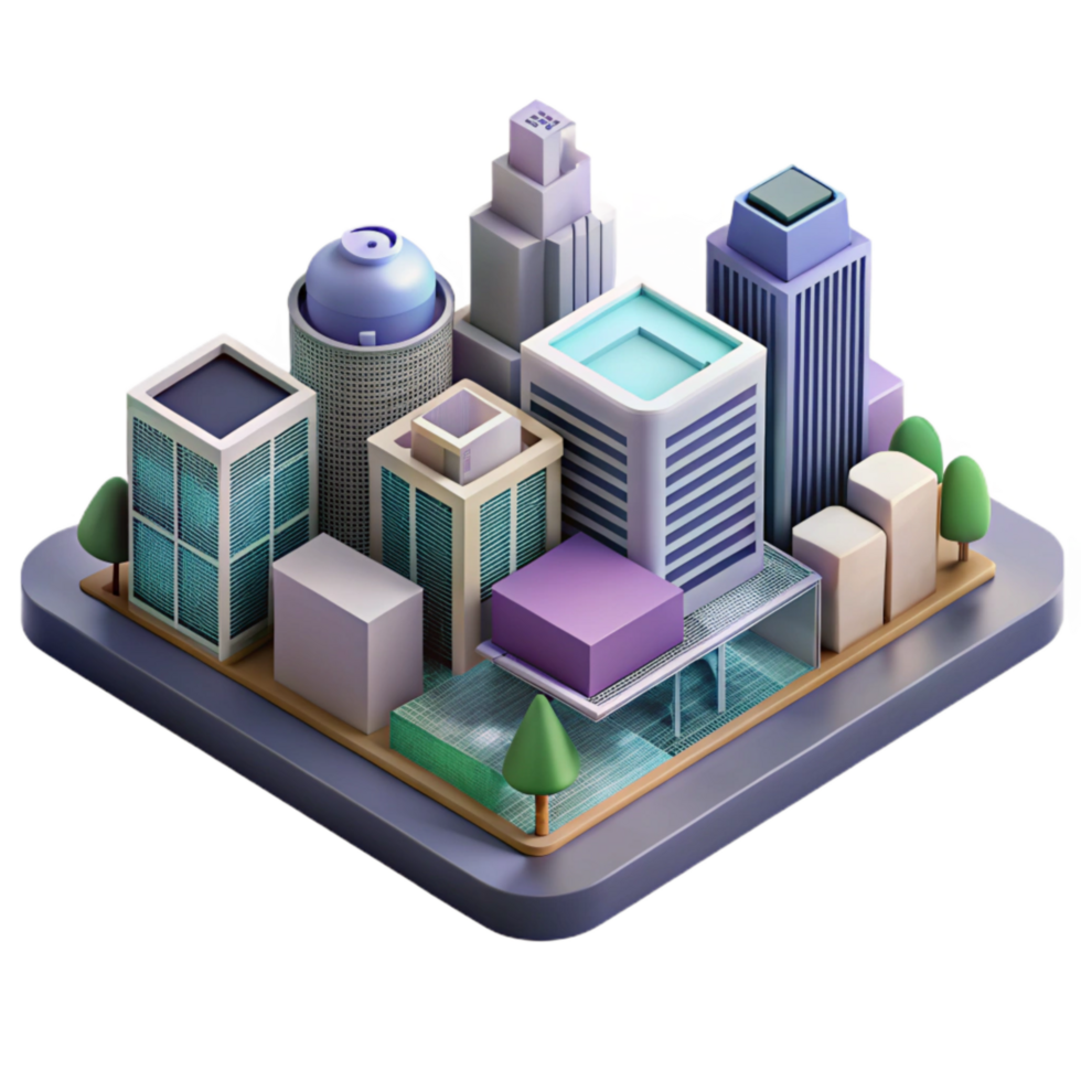 beautiful abstract Isometric Vr Cityscape Element Isolated high resolution png