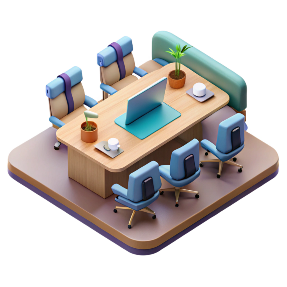 magnificent rustic Isometric Vr Conference Room Isolated Element premium png