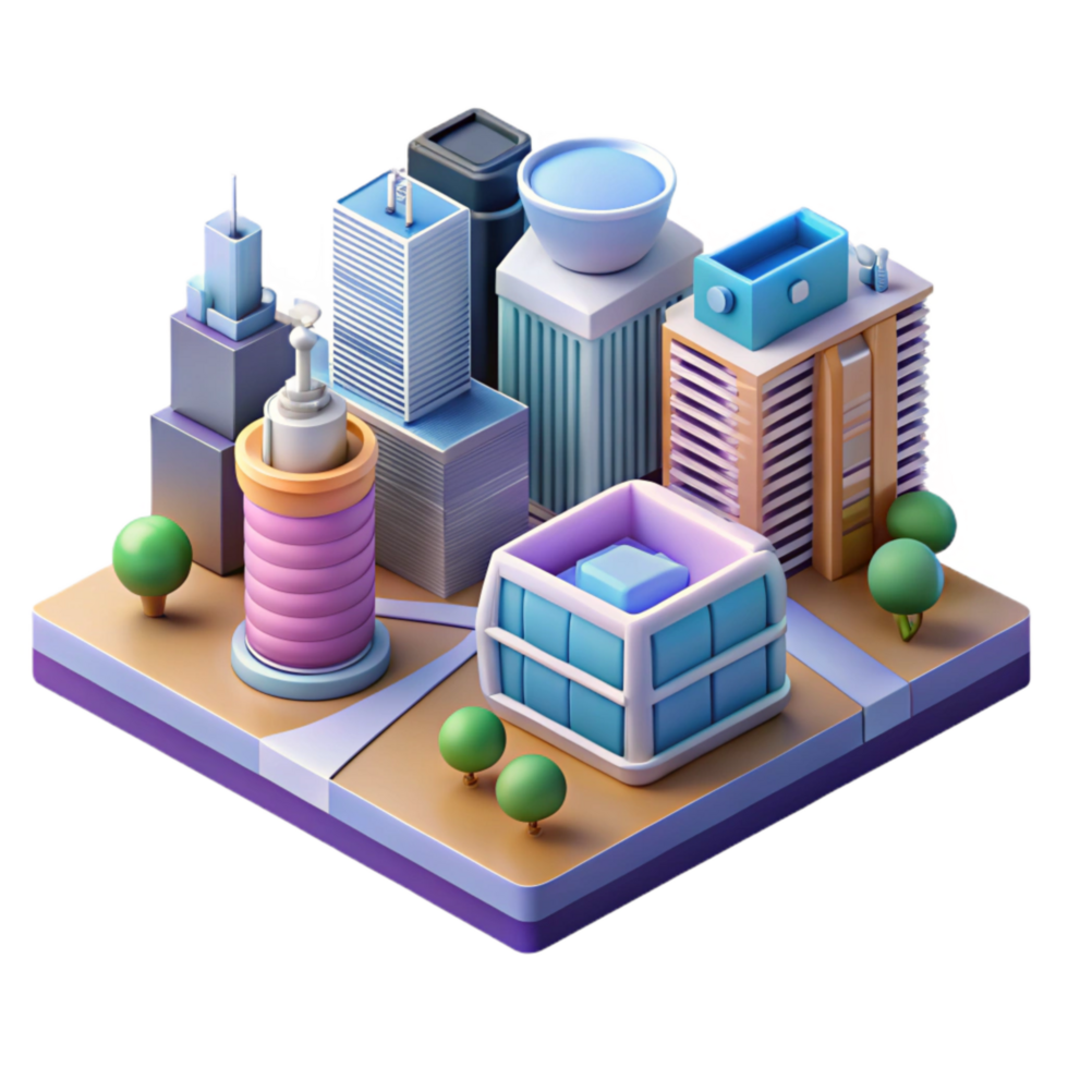 extraordinary artistic Isometric Vr Cityscape Element Isolated genuine png