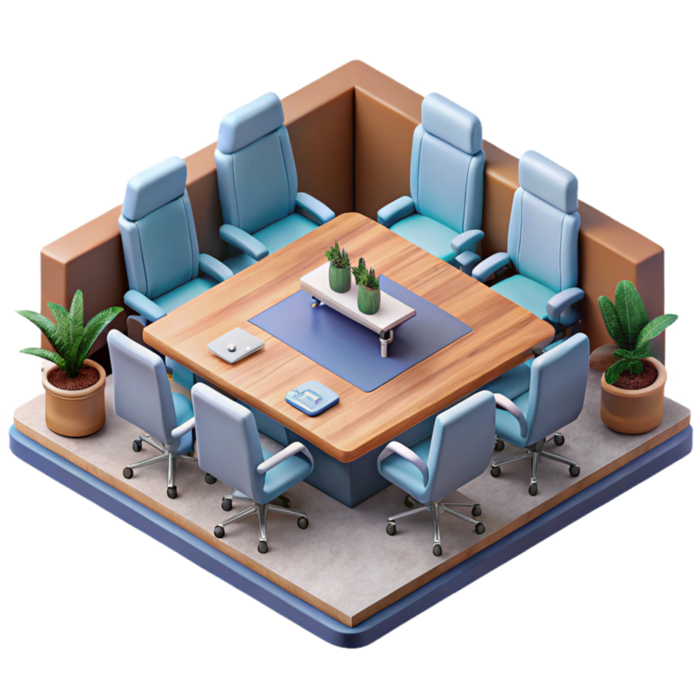extraordinary minimalist Isometric Vr Conference Room Isolated Element original png
