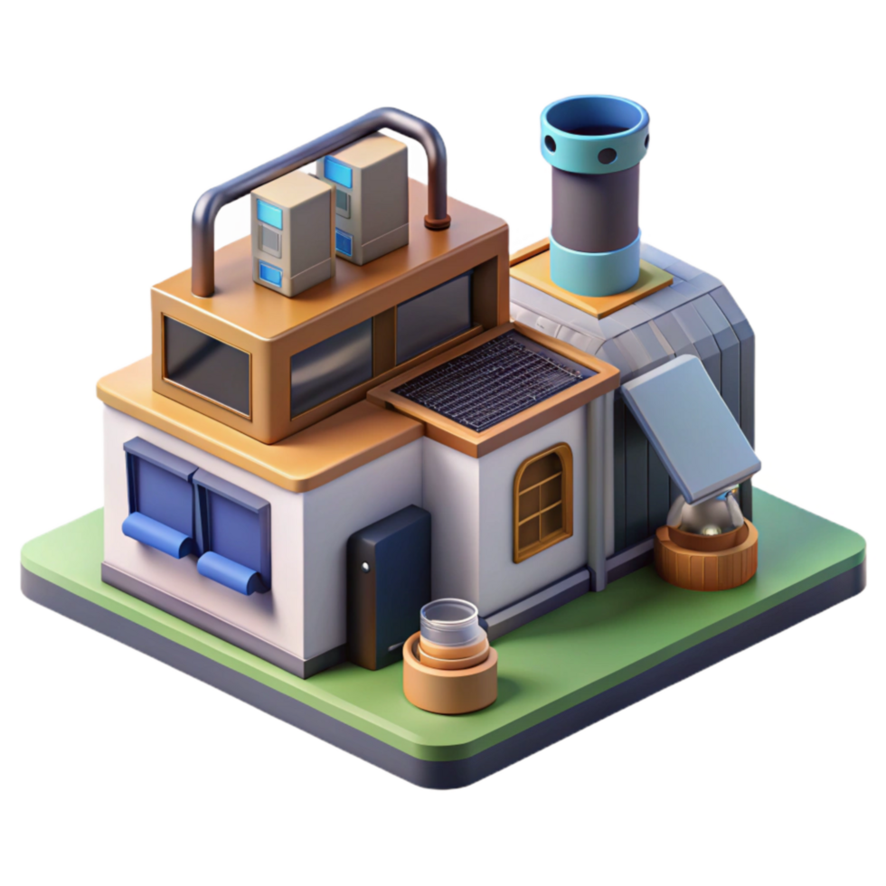 vibrant traditional Isometric Vr Factory Environment Isolated authentic png