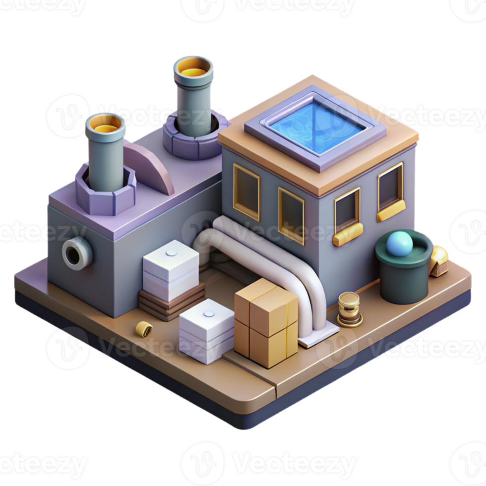 wonderful contemporary Isometric Vr Factory Environment Isolated genuine png