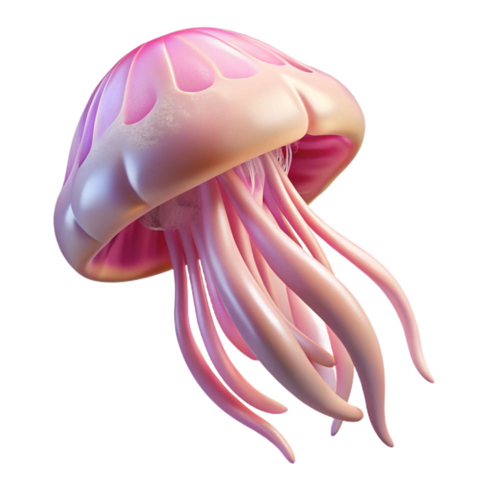 magnificent artistic Jellyfish Floating Gracefully Pink Transparent Background exclusive png