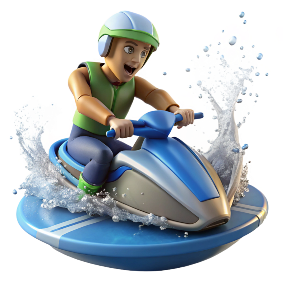 stunning rustic Jet Ski Rider Splashing Water Dynamic Angle Cutout genuine png