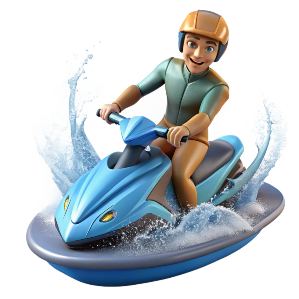 wonderful contemporary Jet Ski Rider Splashing Water Dynamic Angle Cutout png