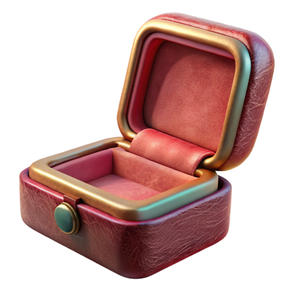 vibrant minimalist Jewelry Box with Velvet Lining Cutout high quality png