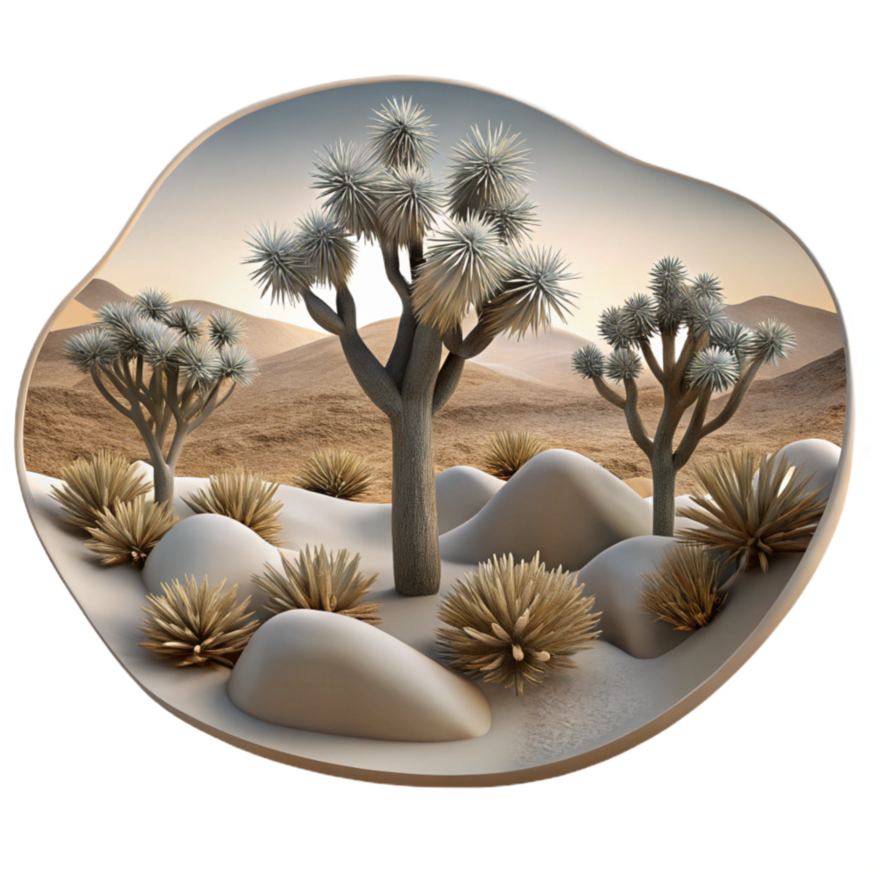 magnificent traditional Joshua Tree Desert Landscape Silhouette View Transparent original png