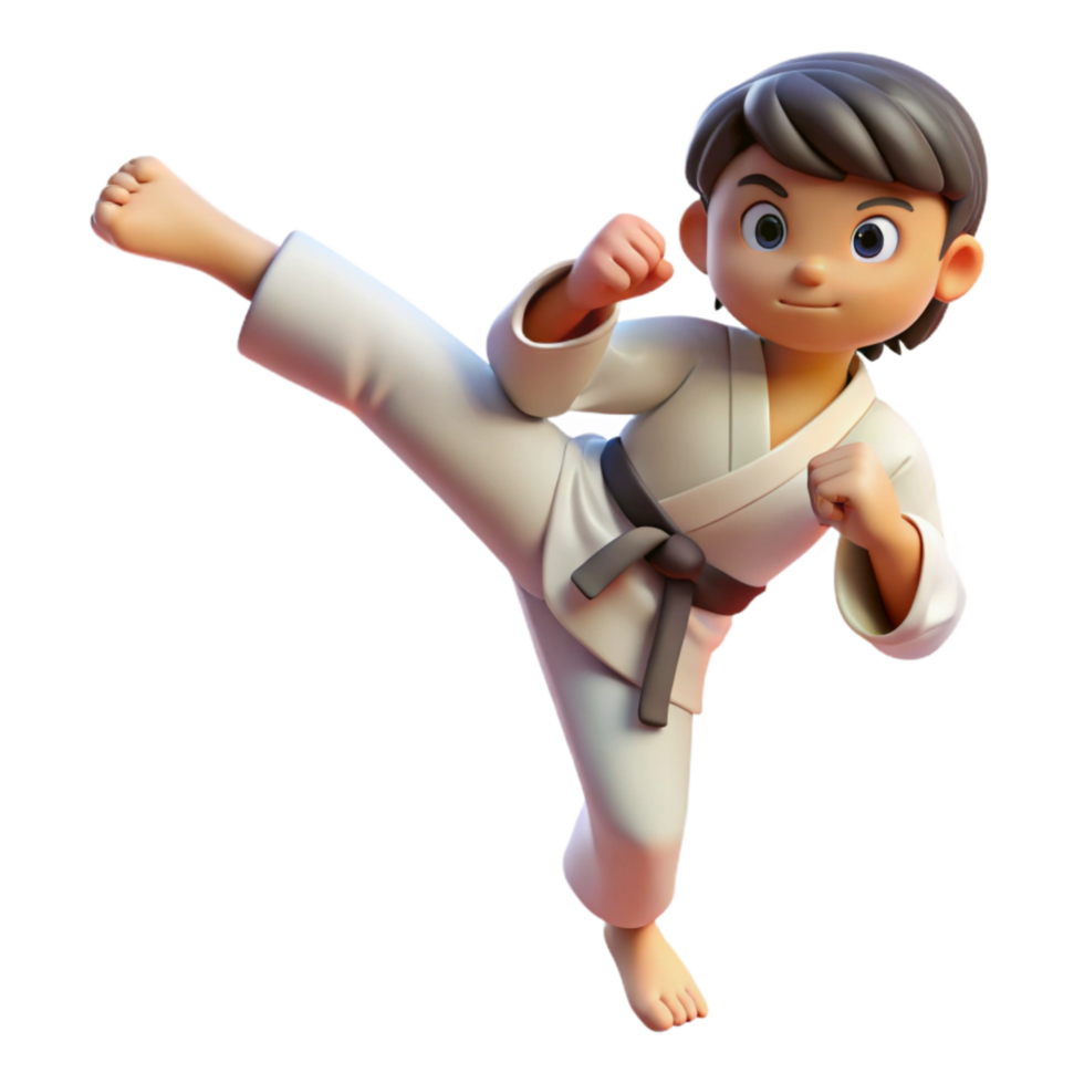 elegant abstract Karate Kick High Impact Isolated Cutout high quality png