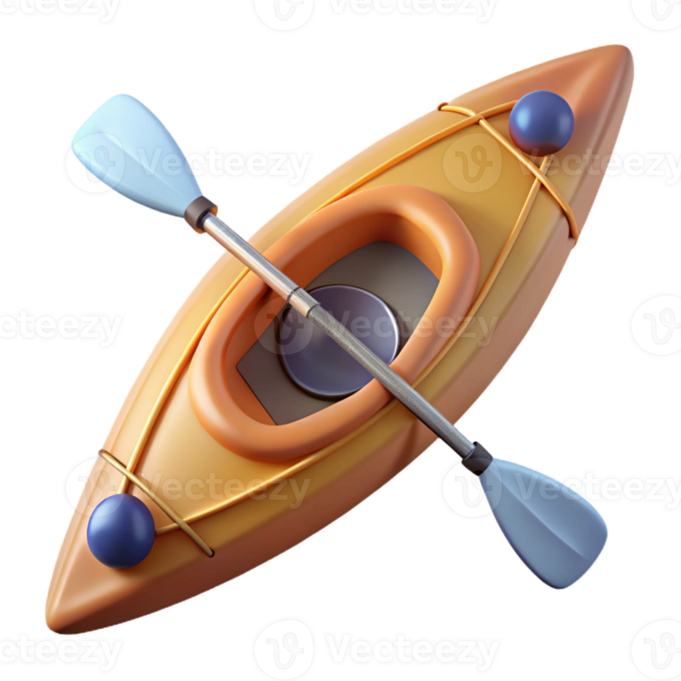 wonderful artistic Kayak on Lake Top View Isolated Image high quality png